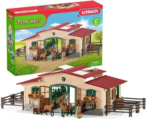 Vista 13 de Schleich Farm World - Juego de 6 piezas de perrera de juguete con Golden Retrievers para niños. Juguetes de animales de granja para niños y niñas.
