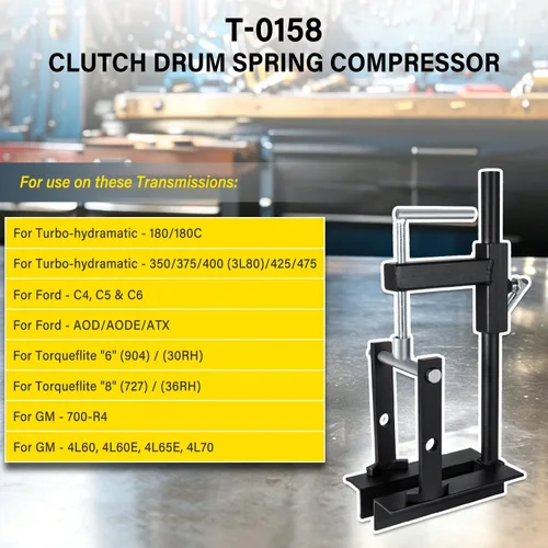 Vista 2 de Bonbo T-0158 Herramienta de transmisión de resorte compresor de tambor de embrague universal resistente de acero