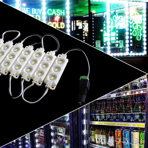 Vista 7 de Luz LED Storefront, módulo de inyección 5630 blanco puro súper brillante de 60 pies con fuente de alimentación de CA UL 12v