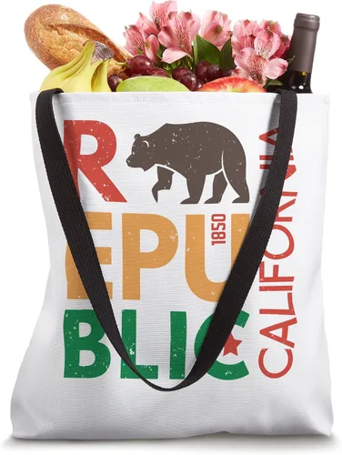 Vista 4 de Bear California Republic State Flag Animal Lover Hombres Mujeres Tote Bag