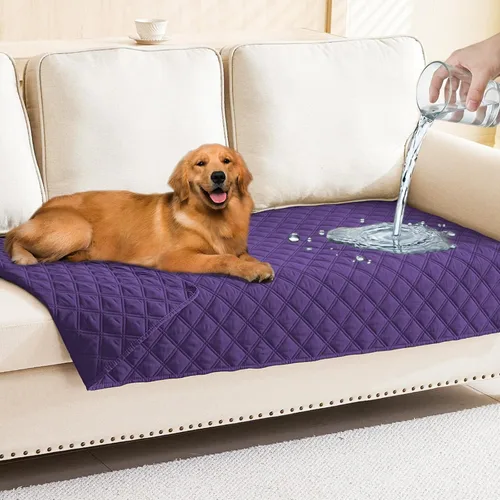 Vista 42 de Smiry Funda Impermeable para Cama de Perro Manta para Mascotas, Manta Suave y Lavable para Perros para Muebles Cama Sofá Sofá Reversible, a Cuadros