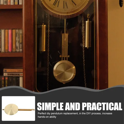 Vista 6 de Piezas de reloj de péndulo de repuesto de metal para relojes de pared y regulador 20.50X7.50X0.31.5 in largo reloj péndulo accesorio para reparación