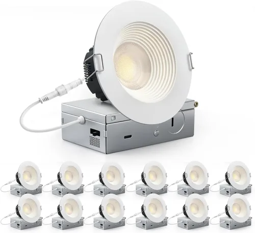 Vista 18 de Adetu lámpara de techo empotrable antirreflejos LED de 2 pulgadas, 5 CCT, con caja de conexiones, 2700K/3000K/4000K/5000K seleccionables, CRI90+, 8