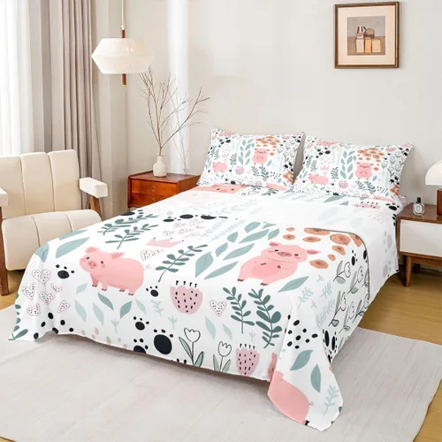 Vista 29 de Erosebridal Juego de sábanas de animales de la selva para niñas y niños, juego de sábanas de safari salvaje con diseño de elefante, oso, tigre