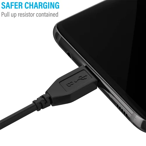 Vista 5 de Maeline Cable micro USB 2.0 A-macho a Micro B, cable de carga rápida, USB de alta velocidad, duradero, cable de carga para Android