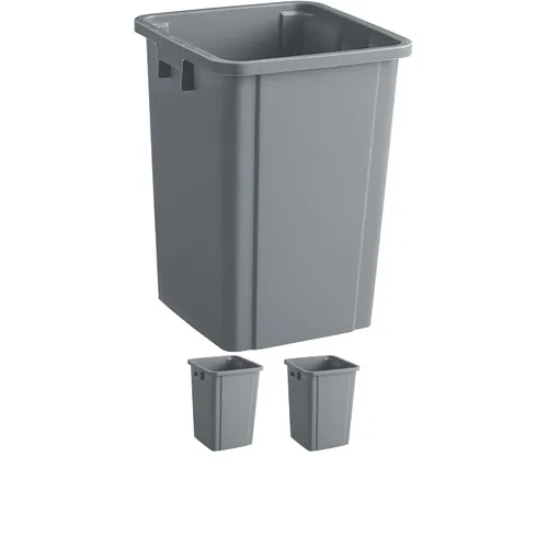 Vista 17 de Bote de basura cuadrado negro de 19 galones para restaurante, papelera comercial, papelera de plástico alto, papelera industrial, papelera cuadrada