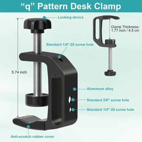 Vista 5 de Soporte para tablet debajo del gabinete, soporte para tableta de cocina, soporte para iPad para escritorio/mesa/tabla/silla, compatible