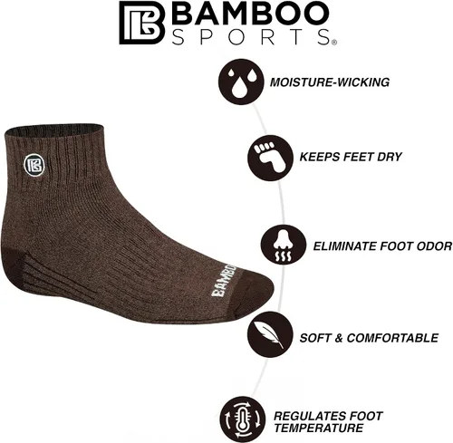 Vista 2 de Calcetines de trabajo de bambú de alta calidad, absorben la humedad de un cuarto y eliminan el olor