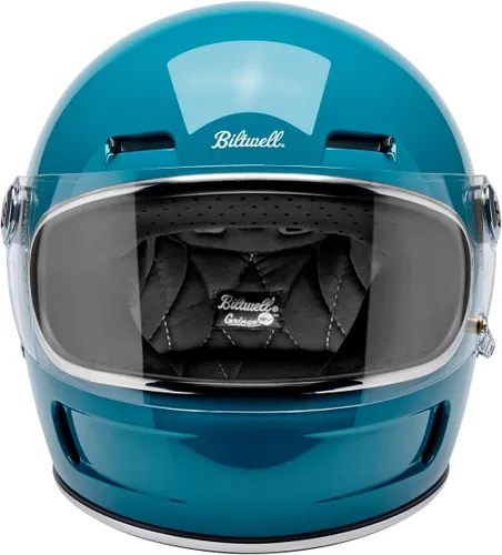 Vista 3 de Biltwell Gringo SV - Casco de motocicleta brillante Atlantic Teal ECE R22.06 DOT