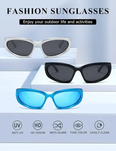 Vista 3 de kimorn Y2K K1273 - Lentes de sol polarizados envolventes para mujeres y hombres Swift Oval Fashion Sport Shades