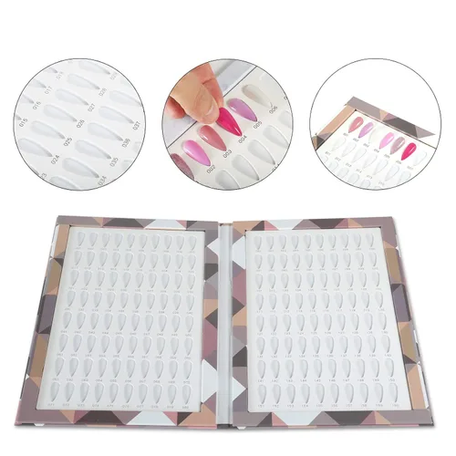 Vista 4 de Tabla de libros de exhibición de 160 colores de uñas con 240 puntas de uñas, esmalte de gel UV, herramientas de salón (A01)