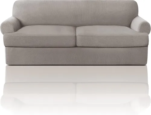 Vista 49 de PrinceDeco Fundas elásticas para sillón de 2 piezas, fundas de sofá para sillas con cojines en forma de T, fundas suaves para muebles con 1 funda