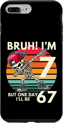 Vista 12 de Bruh I'm 7 But One-Day I'll Be 67 Retro 7th Birthday Kids Case for iPhone 17