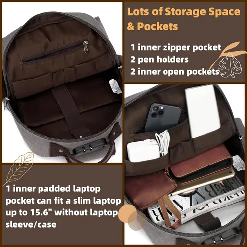 Vista 6 de Bolso tipo bandolera retro de Leaper, bolso de lona con asa cruzada para hombres y mujeres, bolso de hombro, bolso bandolera, bolso de mano, bolso