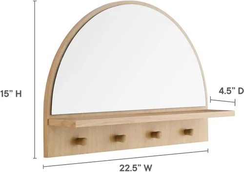 Vista 6 de Modway EEI-6350-OAK Moonbeam - Espejo arqueado, roble