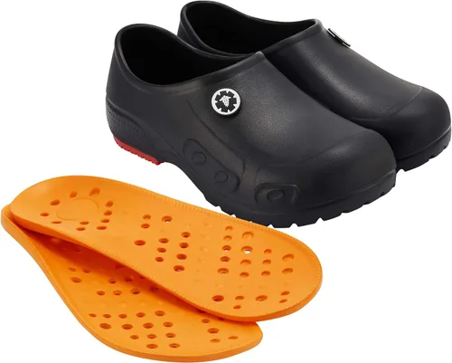 Vista 6 de YUNGPRIME Zapatos de trabajo antideslizantes para hombre y mujer, para enfermería, zapatos de chef