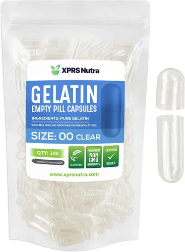 Vista 25 de XPRS Nutra Cápsulas vacías tamaño 00 – 100 cápsulas vacías de gelatina – Pastillas de relleno de cápsulas de bricolaje – Cápsulas de gel rellenables