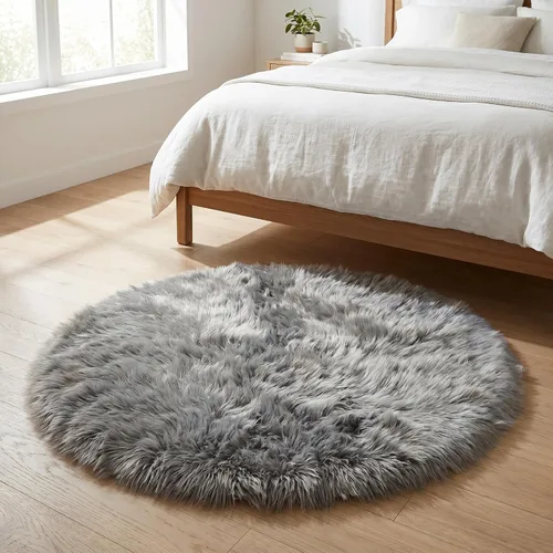 Vista 68 de Super Area Rugs - Alfombra de piel de oveja suave y esponjosa