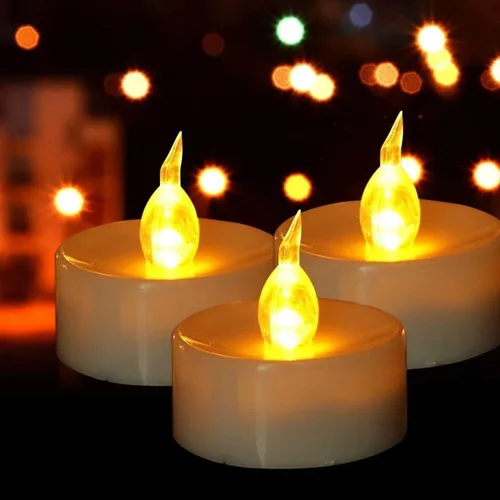 Vista 12 de Velas LED sin llama con control remoto y temporizador, paquete de 12 velas eléctricas a pilas, velas votivas parpadeantes brillantes, duran más