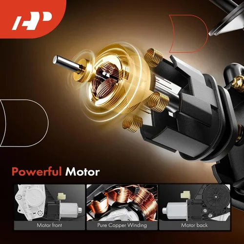 Vista 4 de A-Premium Regulador de Ventana Eléctrico Delantero Derecho con Motor Compatible con Ford Fusion 2006-2012 y Mercury Milan 2006-2011, Sedán, Lado
