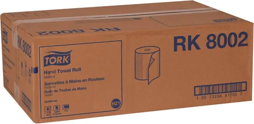 Vista 6 de Tork Rollo de toalla de mano de papel natural H21 100% fibra reciclada, ajuste universal, 6 rollos x 800 pies (RK8002)