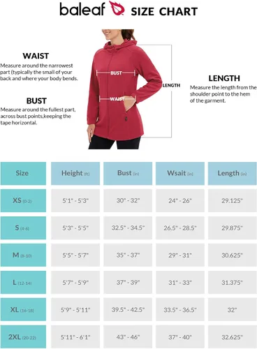 Vista 6 de BALEAF Chaqueta larga de forro polar con capucha y cremallera completa para mujer, abrigo de invierno suave y ligero