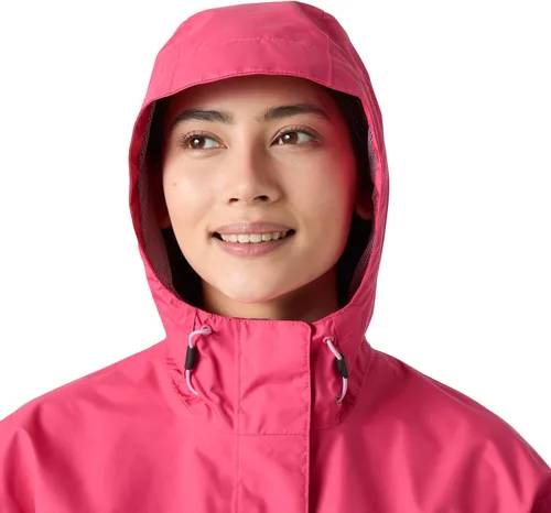 Vista 2 de Helly Hansen Chaqueta de Lluvia Seven J para Mujer Impermeable, Resistente al Viento y Transpirable con Capucha Rosa fuerte