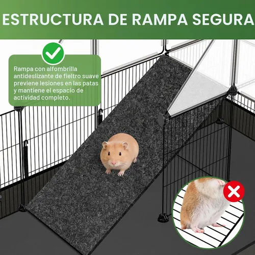 Vista 4 de VISCOO Jaulas de conejillo de indias mejoradas de 28 paneles, 48 x 24 x 28 pulgadas, corralito de animales pequeños con tapete impermeable, jaula