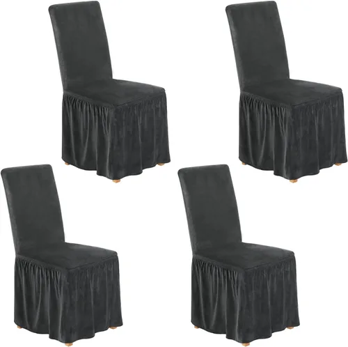 Vista 9 de NICEEC Fundas de silla de elastano para sillas de comedor, juego de 2 fundas de silla de comedor extraíbles con falda, fundas para sillas Parson