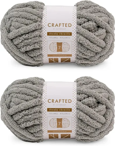Vista 53 de Crafted By Catherine Hilo de Chenille Grueso - Paquete de 2 (8 oz / 227 g, 31.7 Yardas Cada Madeja), Beige, Calibre 7 Jumbo