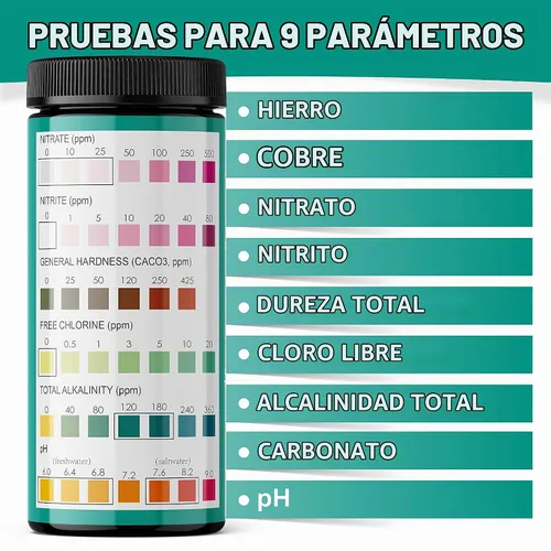 Vista 7 de Tiras reactivas para acuarios – Kit de prueba de acuario 9 en 1 con libro electrónico – Kit de prueba de agua para acuario con tiras de prueba