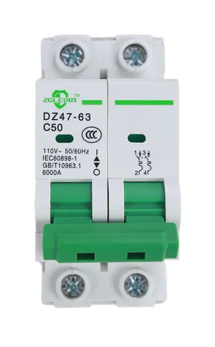 Vista 14 de Interruptor de Circuito en Miniatura AC, 1 Polo 6 Amp, 120/240VAC, Interruptor de Montaje en Riel DIN de 6kA con Desconexión Térmica Magnética