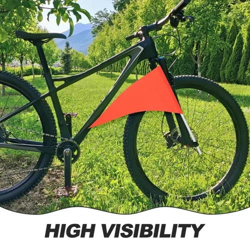 Vista 6 de Operitacx 5 banderas de seguridad para bicicleta sin poste, bandera de repuesto para remolque de bicicleta, bandera de seguridad para bicicletas a