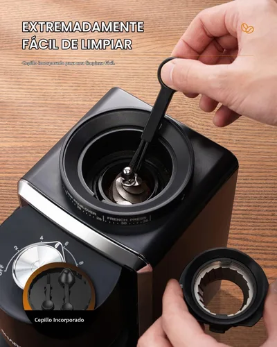 Vista 6 de KIDISLE Conical Burr Coffee Bean Grinder, 35 Settings, Anti-Static, Black