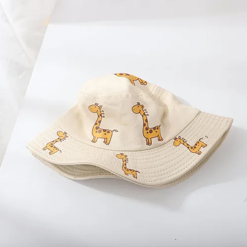 Vista 4 de Sombrero plegable con diseño de jirafa para niños y niñas de 1 a 4 años Beige