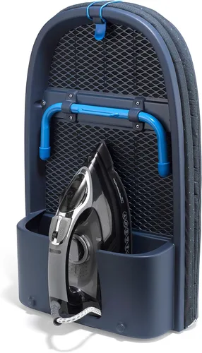Vista 12 de Joseph Joseph Pocket Plus - Tabla de planchar compacta plegable para ahorrar espacio con soporte para plancha y montaje en pared, Azul/Negro