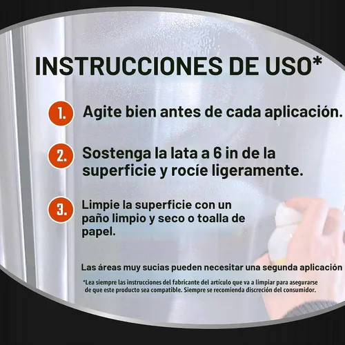Vista 3 de CLR Brands Limpiador de acero inoxidable sin manchas, lata de aerosol de 12