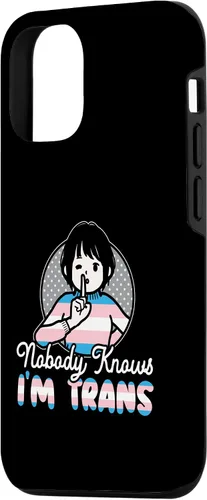 Vista 2 de iPhone 15 Nobody Knows I'm Trans Rainbow Pride LGBTQ Transgender Case