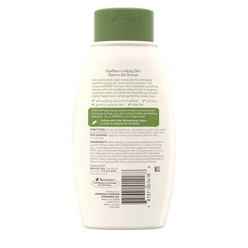 Vista 2 de Aveeno Jabón corporal hidratante diario, 12 onzas líquidas