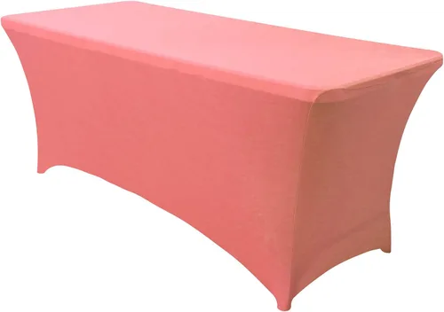 Vista 15 de Obstal Funda de mesa de elastano elástica de 4 pies para mesas plegables estándar, paquete de 2 manteles rectangulares universales ajustables