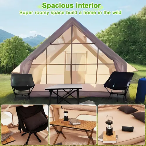 Vista 5 de Tiendas de campaña inflables para camping, tienda de campaña inflable grande, tienda de campaña para 1-6 personas, fácil instalación, tienda