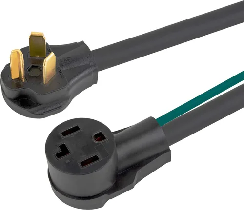 Vista 2 de Cable adaptador de secadora Nema 10-30P a 14-30R de 1.5 pies, STW 10-AWG resistente de 3 clavijas para secadora macho a adaptador hembra de 4