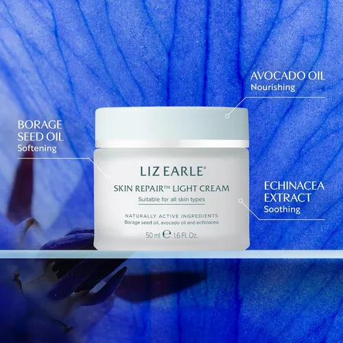 Vista 3 de Liz Earle Skin Repair Light Face Cream - Hidratante facial que aumenta la hidratación con una textura sedosa y ligera, equilibra e hidrata la piel