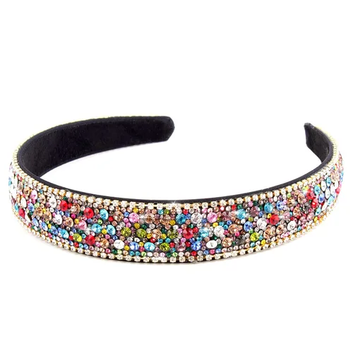 Vista 14 de Wecoe Diadema con diamantes de imitación para mujeres y niñas, azul, diadema de moda, antideslizante, brillante, cristal, diamante, banda fina