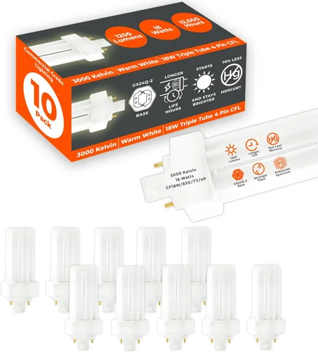 Vista 14 de GoodBulb Bombillas CFL de 13 W, base GX23 de 2 pines, 2700 K, blanco suave, 13 W, alto rendimiento, 800 lúmenes, bombillas fluorescentes compactas