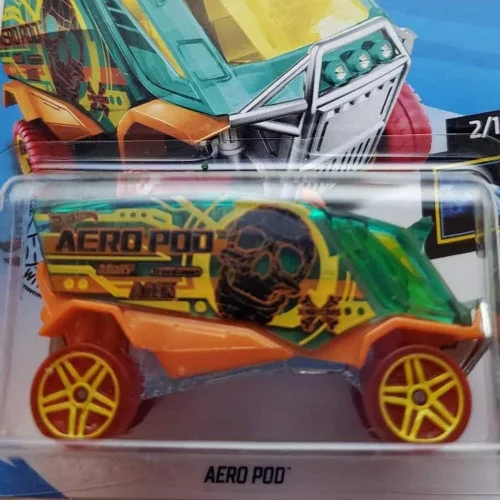 Vista 2 de Hot Wheels Serie X Raycers - GHF92 ~ Aero Pod ~ Verde y Naranja ~ 21/250