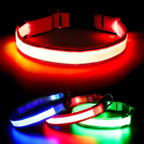 Vista 14 de Collares de perro con luz Visinite para perros pequeños, collar de perro LED recargable, collar de perro iluminado totalmente ajustable, collares