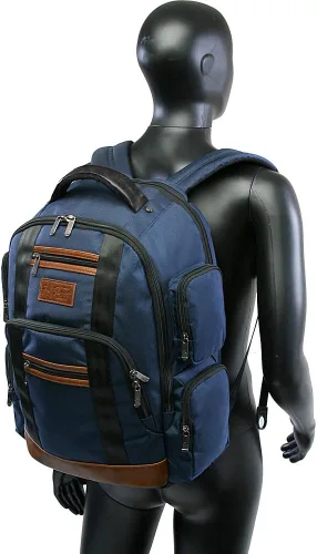 Vista 5 de Original Penguin Mochila Peterson para la mayoría de portátiles y portátiles de 15 pulgadas, marino, Mochila para laptop Peterson que se adapta a