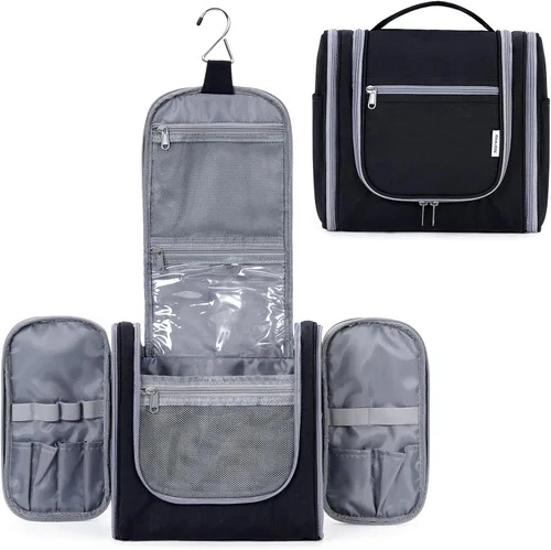 Vista 41 de Narwey - Neceser de viaje colgante, organizador de maquillaje y productos cosméticos para mujeres y hombres, Aa-morado., L