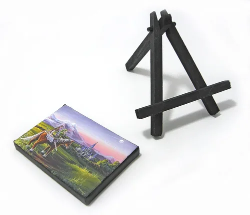 Vista 3 de Land and Sky Fine Art Mini pintura de la leyenda de Zelda - Regreso a casa